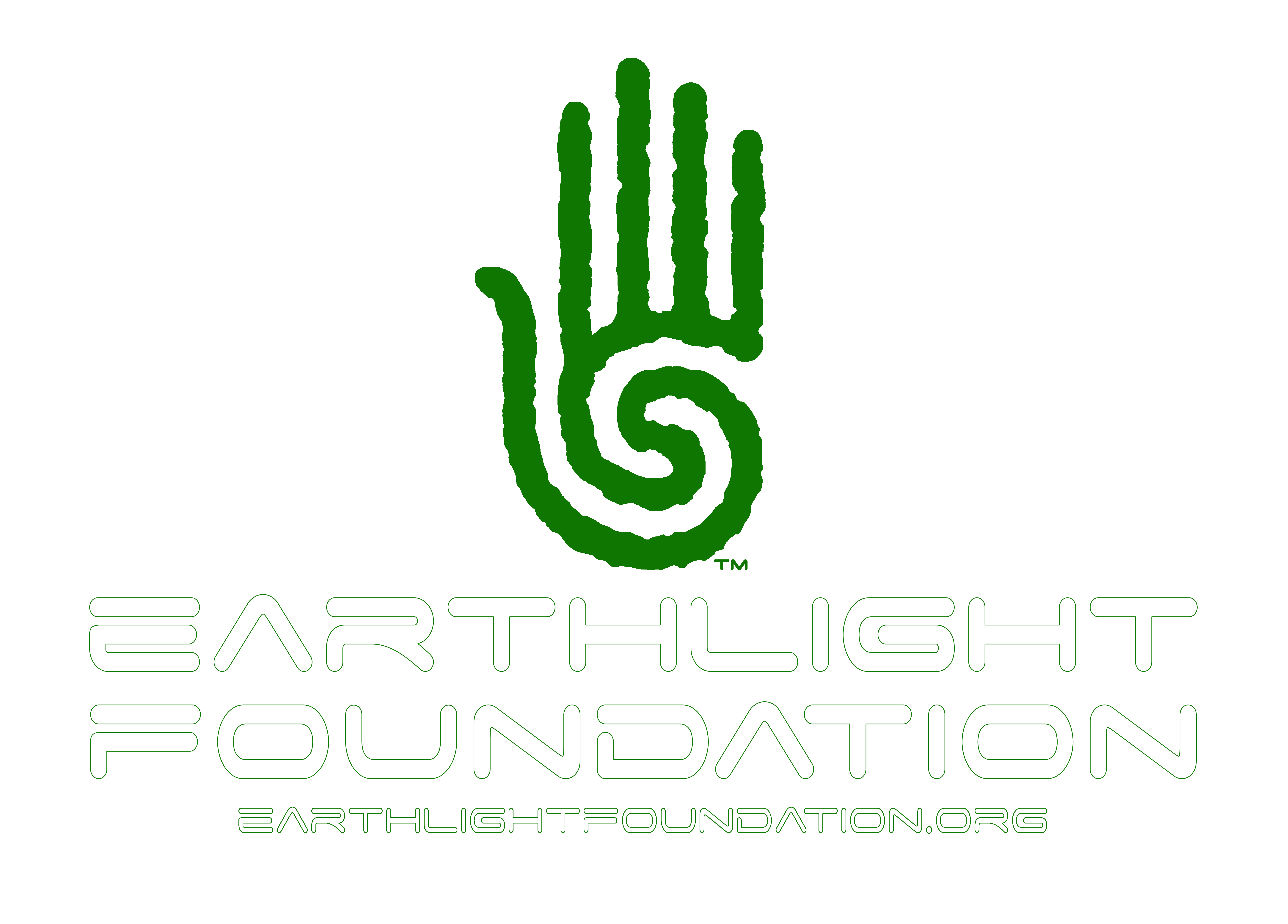EarthLight logo with green hand